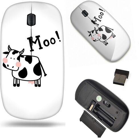 Mingdao اللاسلكي كمبيوتر المحمول الماوس الماوس المحمولة مع تصميم بقرة مستقبل Nano USB in Kuwait