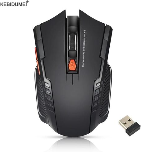 2.4Ghz Wireless Mouse with USB Receiver 2.4G Gaming Mouse 6D Optical Wireless Mouses USB Right Scroll Mice for Laptop PC Gamer Black in Kuwait