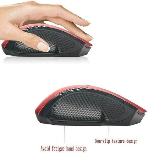 2.4Ghz Wireless Mouse with USB Receiver 2.4G Gaming Mouse 6D Optical Wireless Mouses USB Right Scroll Mice for Laptop PC Gamer Black in Kuwait