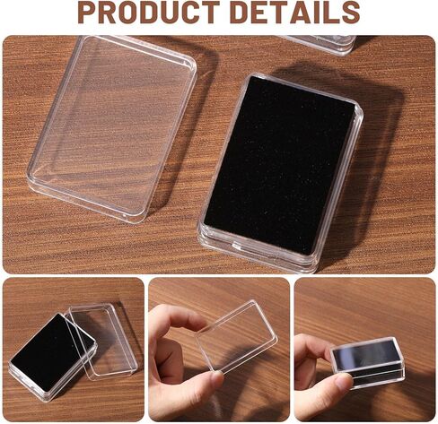 CHGCRAFT 10Pcs 2Colors Clear Gemstone Box Small Loose Diamond Gemstone Display Case Plastic Containers Holder with Clear Top Lids and Sponge, Black and White, 2x1.3inch in Kuwait