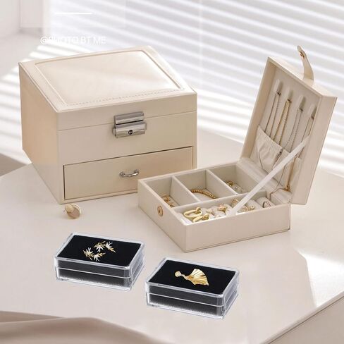 CHGCRAFT 10Pcs 2Colors Clear Gemstone Box Small Loose Diamond Gemstone Display Case Plastic Containers Holder with Clear Top Lids and Sponge, Black and White, 2x1.3inch in Kuwait