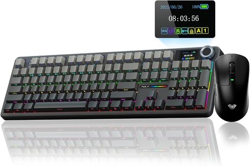 Aula Wireless Keyboard و Mouse Combo ، F108 PRO PRO بالحجم الكامل لوحة المفاتيح الميكانيكية SC680 in Kuwait