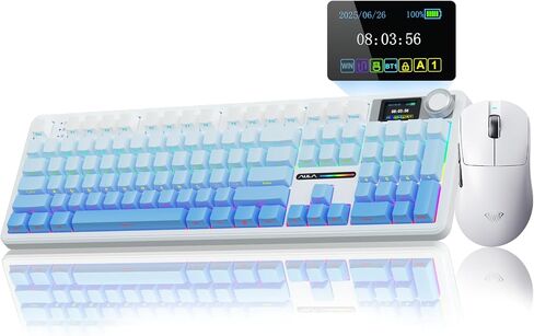 Aula Wireless Keyboard and Mouse Combo ، F108 Pro Full Size Keyboard SC900 Max Wireless Mouse in Kuwait