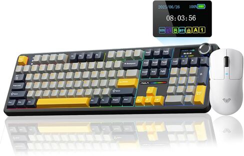 Aula Wireless Keyboard و Mouse Combo ، F108 PRO PRO بالحجم الكامل لوحة المفاتيح الميكانيكية SC680 in Saudi Arabia