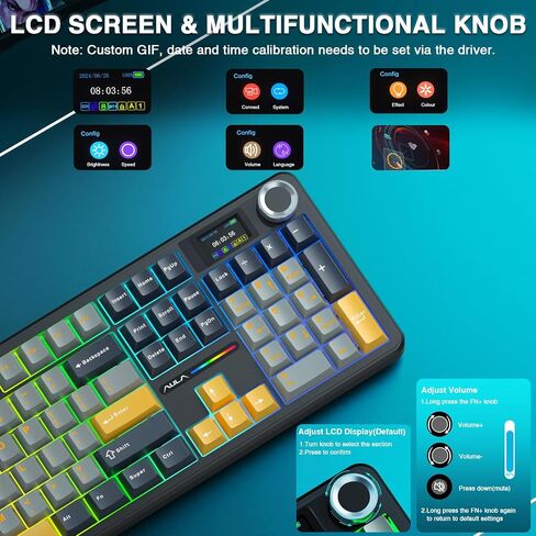Aula Wireless Keyboard و Mouse Combo ، F108 PRO PRO بالحجم الكامل لوحة المفاتيح الميكانيكية SC680 in Saudi Arabia