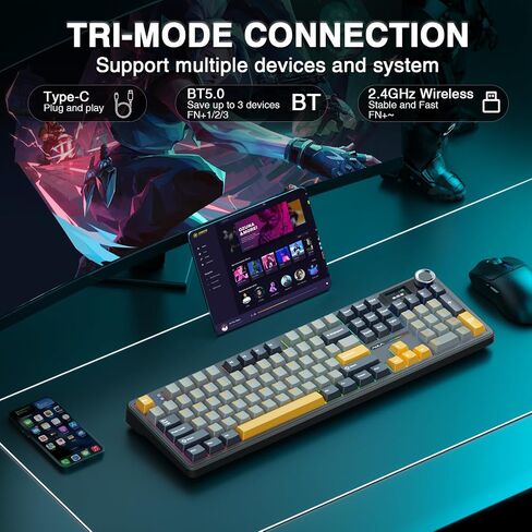 Aula Wireless Keyboard و Mouse Combo ، F108 PRO PRO بالحجم الكامل لوحة المفاتيح الميكانيكية SC680 in Saudi Arabia
