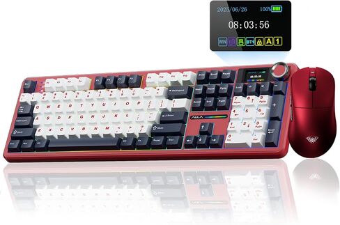 Aula Wireless Keyboard و Mouse Combo ، F108 Pro Full Size Keyboard SC900 Pro Wireless Mouse in Kuwait