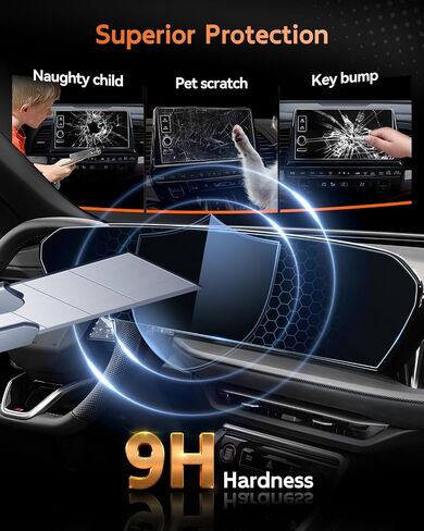 CDEFG Hedged Glass for Audi Q5 (2026) ، Q6 Etron (2025 2026) واقي الشاشة ، شاشة تعمل باللمس 14.5 بوصة و 11.9 بوصة ملحقات الكل في واحد in Kuwait
