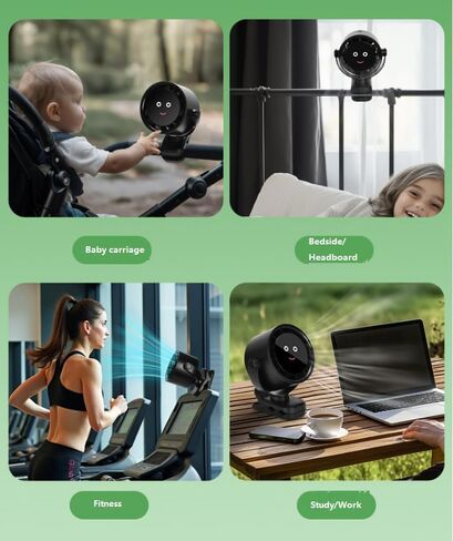 محمولة سطح مكتب سطح المكتب في الهواء الطلق USB مروحة مقطع صغير ، حركة مستقرة ومرنة (أسود) in Kuwait