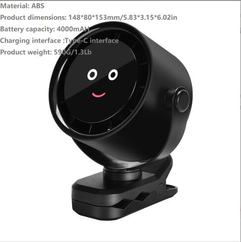 محمولة سطح مكتب سطح المكتب في الهواء الطلق USB مروحة مقطع صغير ، حركة مستقرة ومرنة (أسود) in Kuwait