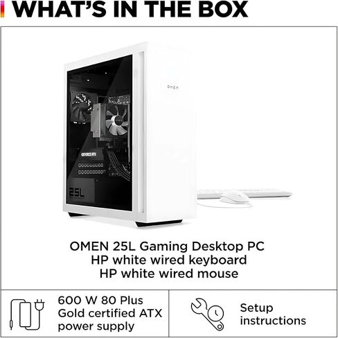 HP. Omen 25L GT15 كمبيوتر سطح المكتب للألعاب-معالج Gen Intel Core I7-14700KF 20-CORE ، 64GB DDR5 RAM ، 4TB NVME SSD + 8TB HDD ، GEFORCE RTX 4060 8GB ، لوحة المفاتيح والموت ، Windows 11 Home in Kuwait
