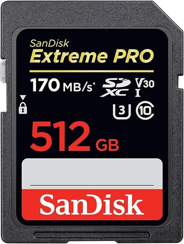 SanDisk Extreme Pro 512GB SD Memory Card SDXC UHS-I Class 10 for Cameras Works with Canon Rebel T5, T5i, T6, T6i, T7, T7i (SDSDXXY-512G-GN4IN) Bundle with (1) Everything But Stromboli 3.0 Card Reader in Saudi Arabia