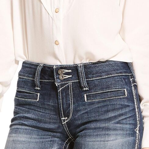 Ariat Female Trouser Mid Rise Stretch Entwined Wide Leg Jean Marine 28 in Saudi Arabia