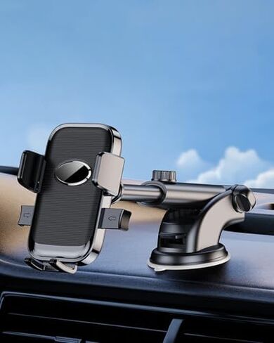 Universal Car Phone Holder Mount for Dashboard/Windshield, Strongest Suction Automobile Cradle Cell Phone Car Mount Fit for iPhone and All Smartphones in Saudi Arabia