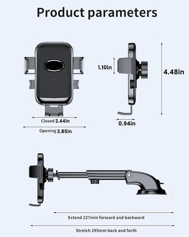 Universal Car Phone Holder Mount for Dashboard/Windshield, Strongest Suction Automobile Cradle Cell Phone Car Mount Fit for iPhone and All Smartphones in Saudi Arabia