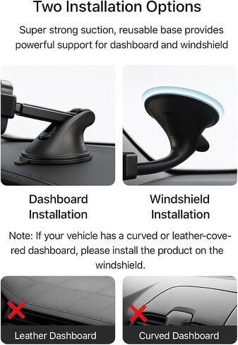 Universal Car Phone Holder Mount for Dashboard/Windshield, Strongest Suction Automobile Cradle Cell Phone Car Mount Fit for iPhone and All Smartphones in Saudi Arabia