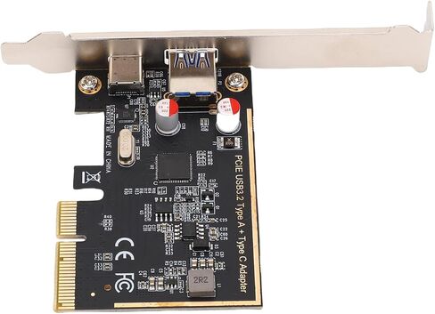 PCIE إلى USB 3.1 بطاقة تمدد ، ASM1142 ChIP ، USB 3.0 و Type C 10GBPS نقل البيانات عالية السرعة لأجهزة الكمبيوتر المكتبية ، متوافقة مع Linux OS X in Kuwait