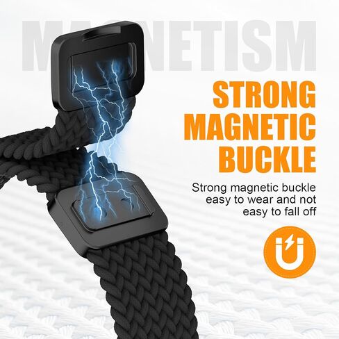 Nylon Bands for Samsung Galaxy Watch 8 Band 40mm 44mm/ 8 Classic 46mm,No Gap Magnetic Fabric Braided Sport Strap for Galaxy Watch 8 Classic 46 mm/8 40 mm 44 mm men women in Kuwait
