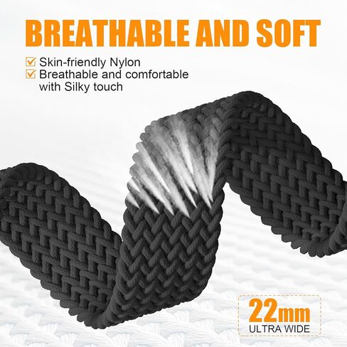 Nylon Bands for Samsung Galaxy Watch 8 Band 40mm 44mm/ 8 Classic 46mm,No Gap Magnetic Fabric Braided Sport Strap for Galaxy Watch 8 Classic 46 mm/8 40 mm 44 mm men women in Kuwait