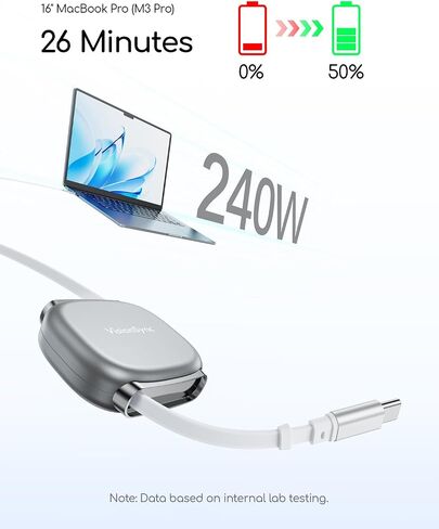 240W Retractable USB C Cable (3.3ft,2pack), PD3.1 USB C to USB C Fast Charging Cable with Magnetic Slot for Travel,Car,Daily Use, 5 Preset Length for iPhone 16/15, Galaxy S25/24, Grey in Saudi Arabia
