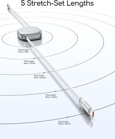 240W Retractable USB C Cable (3.3ft,2pack), PD3.1 USB C to USB C Fast Charging Cable with Magnetic Slot for Travel,Car,Daily Use, 5 Preset Length for iPhone 16/15, Galaxy S25/24, Grey in Saudi Arabia