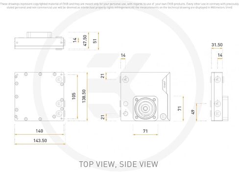 Ekwb Ek-Quantum Kinetic 3 FLT 140 D5/DDC خزان الجسم ، D-RGB ، Plexi in Kuwait