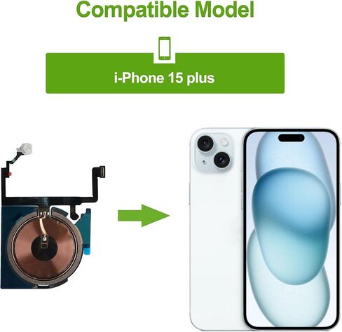NFC Wireless Charging Coil with Flashlight Flex Cable for iPhone 15 Plus in Saudi Arabia