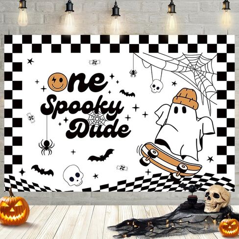 Mehofond 7x5ft هالوين 1st عيد ميلاد خلفية واحدة spooky المتأنق الرجعية ديكورات عيد ميلاد لافت in Kuwait