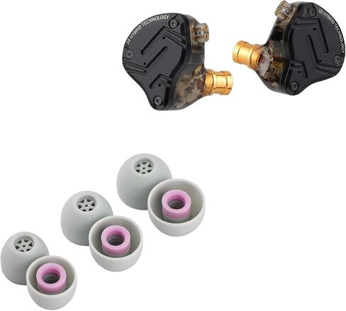 Linsoul KZ ZS10 Pro X تم ترقيته 1DD + 4BA DRIVER HIFI في سماعات الأذن (بدون MIC) + KIWI EARS FLEX COBUD TIPS 3 أزواج ، S/M/L SIZE in Saudi Arabia