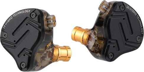 Linsoul KZ ZS10 Pro X تم ترقيته 1DD + 4BA DRIVER HIFI في سماعات الأذن (بدون MIC) + KIWI EARS FLEX COBUD TIPS 3 أزواج ، S/M/L SIZE in Saudi Arabia