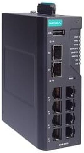 EDR-8010-2GSFP-T - 2 GbE SFP multiport and 8 FE Copper Industrial Secure Router, with Firewall/NAT, 12/24/48 VDC Input Voltage, -40 to 75°C (Moxa) in Saudi Arabia