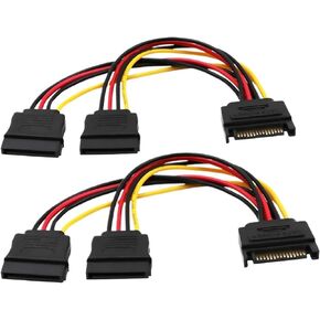 1pc جميع sata 15pin ذكر إلى 2 sata 15 pin أنثى 15pin power hdd splitter cable cable for pc computer in Kuwait