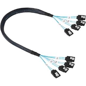 1pcs 4 to 4 S/AS Cord 6 SATA to 6 SATA III 6Gbps S/AS Cord for Server 7 Pin to 7 Pin Data Cord(1m,4SATA) in Kuwait