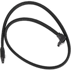 50CM SATA 3.0 III SATA3 7pin Data Cable Right Angle 6Gb/s SSD Cables HDD Hard Disk Data Cord with Nylon Sleeved(White) in Kuwait