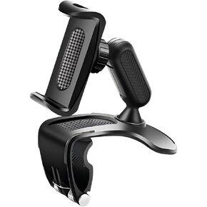 حامل الهاتف الخليوي للسيارة ، نوع المفصلات من نوع التواء الربيع مقطع عالمي قابلة للتعديل شمس شمس القائمة الخلفية مرآة الملاحة ، ملحق السفر الإضافي لمعظم السيارات (أسود) in Kuwait