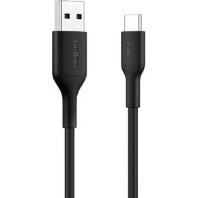 Belkin Eco Braided USB-A to USB-C Cable 2-Pack (3.3ft, 15W) - Soft, Flexible Fast-Charging Cable, Type C Charger Cord for iPhone 16 & 15 Series, Galaxy S25, Pixel 9, iPad Pro, & More - White (USB 2.0) in Kuwait
