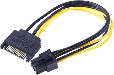 15 Pin to 6 Pin Male to Female SATA Power Cable Graphics Power Cord Video Card Power Cable SATA Adapter Cable in Saudi Arabia