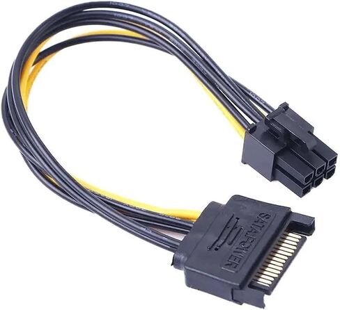 15 Pin to 6 Pin Male to Female SATA Power Cable Graphics Power Cord Video Card Power Cable SATA Adapter Cable in Saudi Arabia