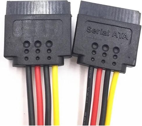1pcs sata 15 pin ذكر إلى 2 sata 15 دبوس أنثى 15pin كابل الطاقة hdd y in Saudi Arabia