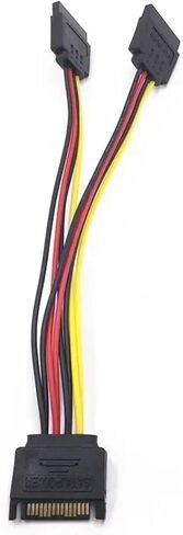 1pcs sata 15 pin ذكر إلى 2 sata 15 دبوس أنثى 15pin كابل الطاقة hdd y in Saudi Arabia