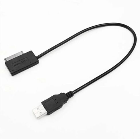 Slimline 13pin SATA to USB 2.0 Adapter for CD/DVD Drive/PC/Laptop- 6P/7P Converter Cable with Power Adapter Cable in Saudi Arabia
