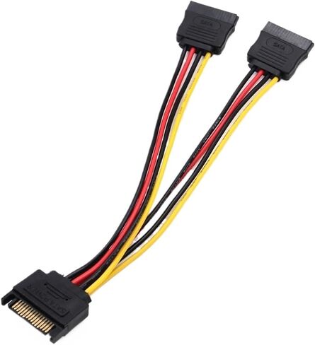 1pc جميع sata 15pin ذكر إلى 2 sata 15 pin أنثى 15pin power hdd splitter cable cable for pc computer in Saudi Arabia