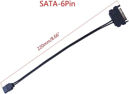 Sa-ta Power Adapter Cable, Male 15-Pin to 6-Pin Slim Line Power Adapter Cord for DVD Drive Power Supply 8.7in in Saudi Arabia