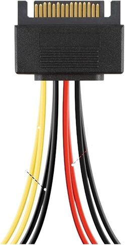 كابل الطاقة SATA ، 2 حزمة 8 بوصة SATA 15 دبوس الذكور إلى 2xsata 15 دبوس أسفل الزاوية الكابل الطاقة الإناث الكابل in Saudi Arabia