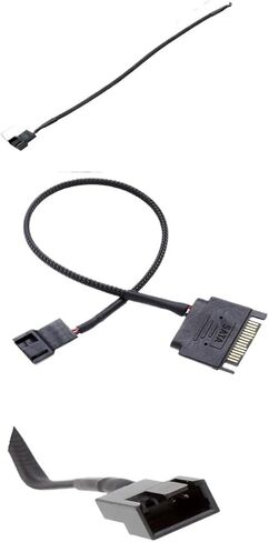 أسود الأكمام 27 سم تبريد مروحة التبريد الكابل الطاقة 12V SATA إلى Multiport 3/4pin موصل للكمبيوتر IDE (SATA إلى 5 × 4PIN) in Saudi Arabia