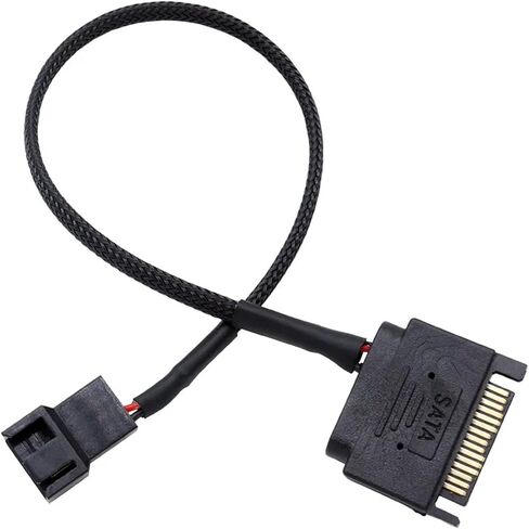 أسود الأكمام 27 سم تبريد مروحة التبريد الكابل الطاقة 12V SATA إلى Multiport 3/4pin موصل للكمبيوتر IDE (SATA إلى 5 × 4PIN) in Saudi Arabia