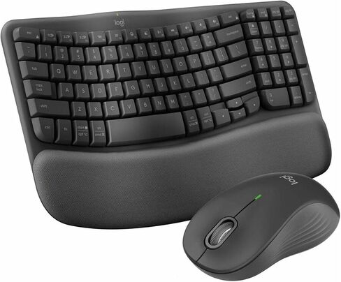 Logitech MK670 لوحة مفاتيح الموجة اللاسلكية والماوس مع وسادة معصم الهلام والهلام in Saudi Arabia
