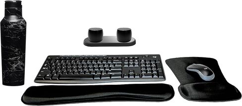 Logitech MK270 لوحة المفاتيح اللاسلكية والسرد المسجلة الحزمة المنزلية مع مجموعة من مكبرات صوت بلوتوث اللاسلكية المحمولة ، صينية شحن ، وسادة معصم الهلام ، وسادة الماوس جل و 20 أونصة. مقصف in Saudi Arabia