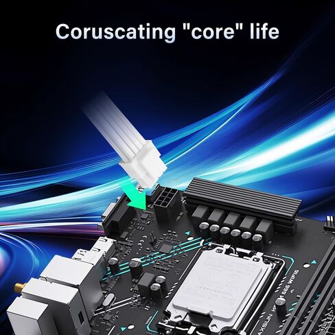8 دبوس كابل نايلون نايلون مغمد لمحمية الطاقة وحدة المعالجة المركزية 30 سم 18AWG تقسيم 4+4PIN ATX12V CPU CABLE CABU (أبيض) in Kuwait
