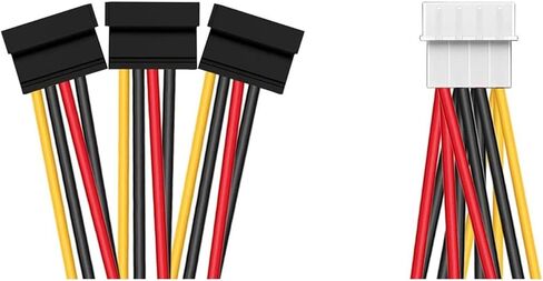 1pc IDE 4 Pin Male to 3 X Serial ATA SATA Female Splitter HDD Power Adapter Connector Cable Cord 20cm in Saudi Arabia